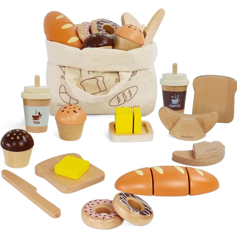 Wooden Bakery Kids Toy Food Playset